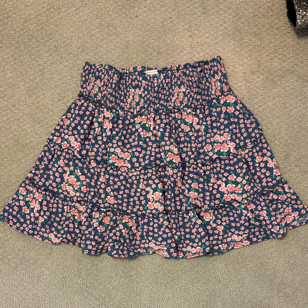 American Eagle Outfitters Navy Floral Mini Skirt